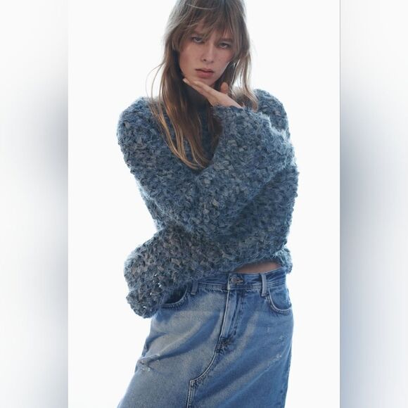 ZARA BLOGGERS FAV DENIM MIDI SKIRT - Picture 7 of 8